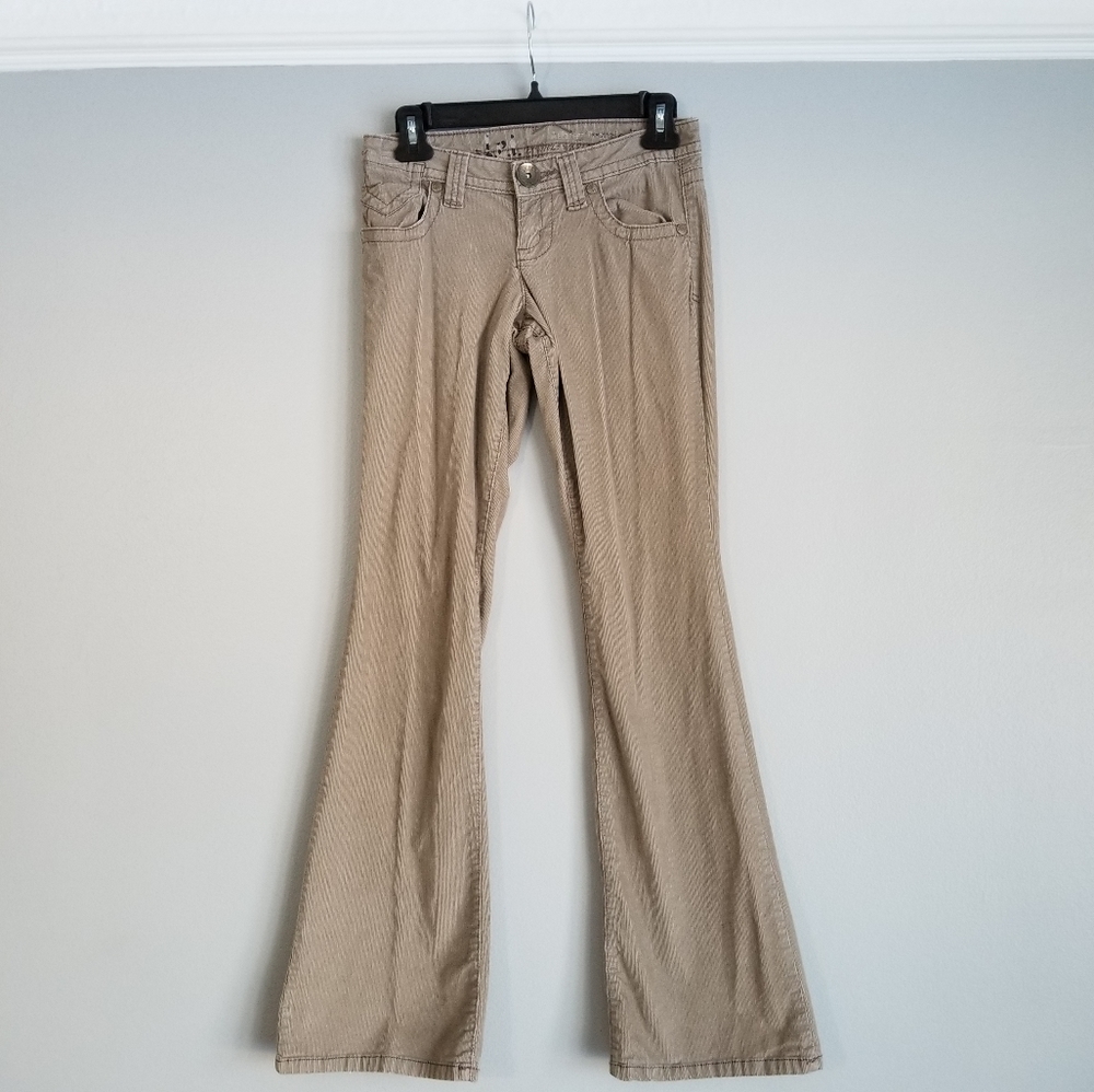 LEI Corduroy Flare Cut Khaki Pants